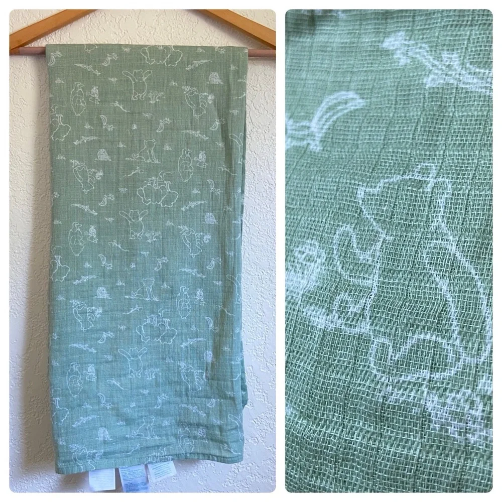 Disney Baby Aden + Anais Winnie The Pooh Piglet Muslin Swaddle Baby Blanket